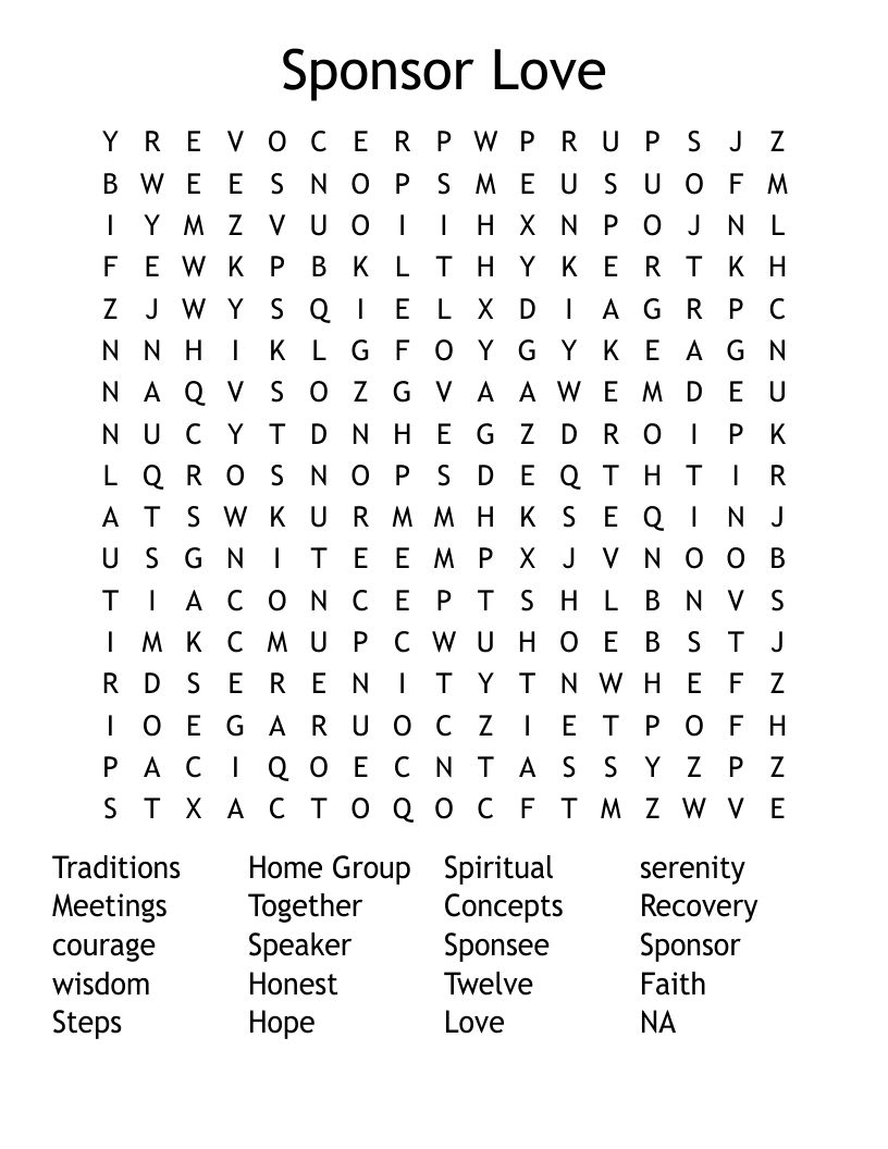 Recovery Crossword Puzzles Printable Pdf