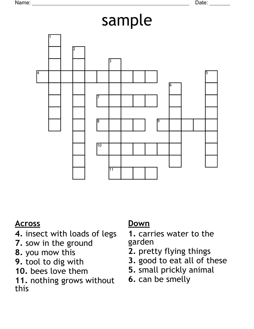 Sample Crossword WordMint Sample Crossword WordMint