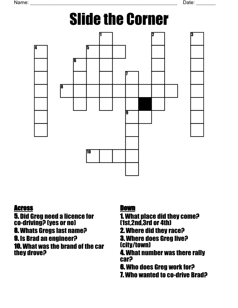 Slide The Corner Crossword WordMint Slide The Corner Crossword WordMint
