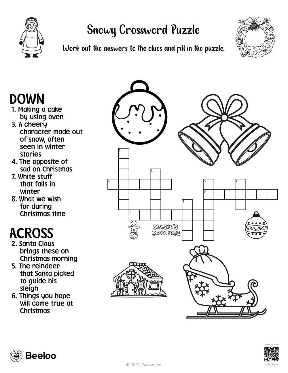 Snowy Crossword Puzzle Beeloo Printable Crafts And Activities Snowy Crossword Puzzle Beeloo Printable Crafts And Activities