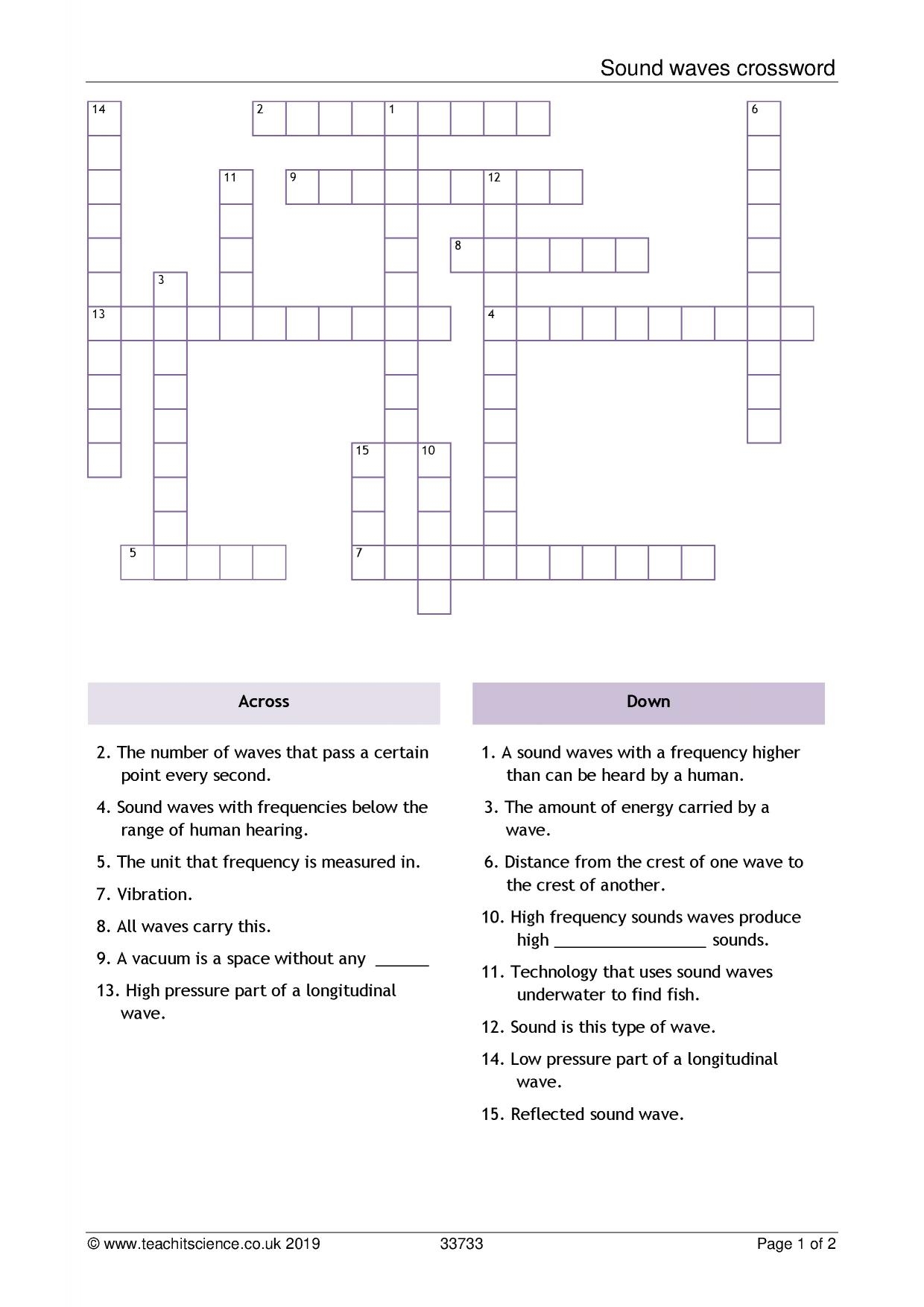 Crossword Puzzle Physics