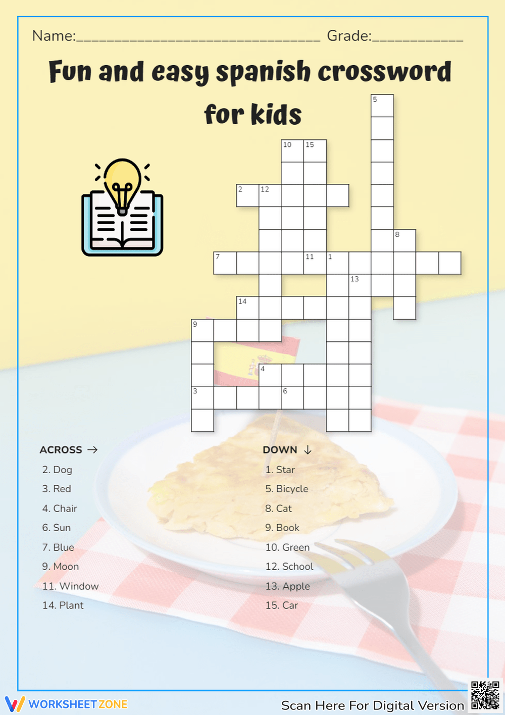 Spanish Food Crossword Puzzle Spanish Food Crossword Puzzle