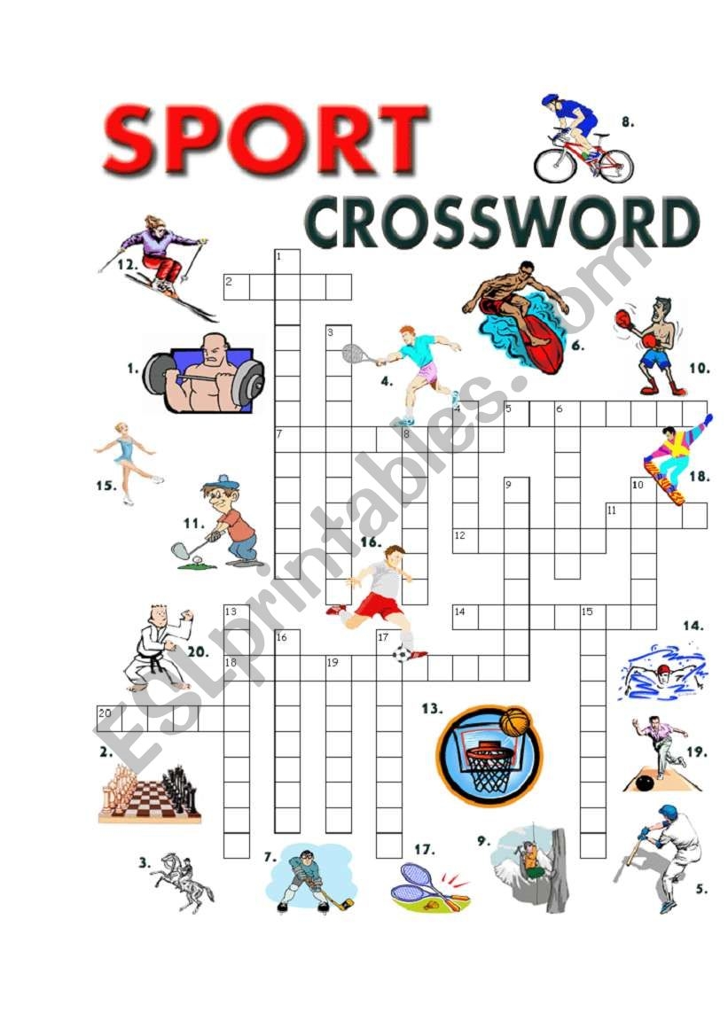 SPORT CROSSWORD ESL Worksheet By Colorblind SPORT CROSSWORD ESL Worksheet By Colorblind