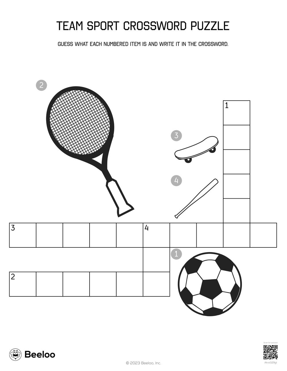 Sports themed Crossword Puzzles Beeloo Printable Crafts And 