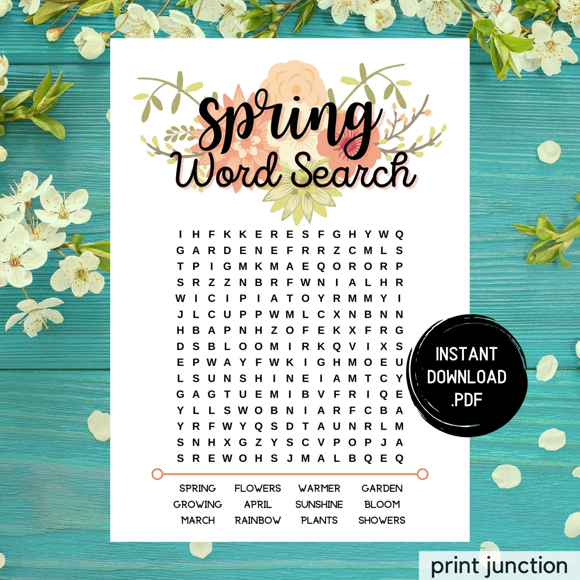 Spring Word Puzzles Printable
