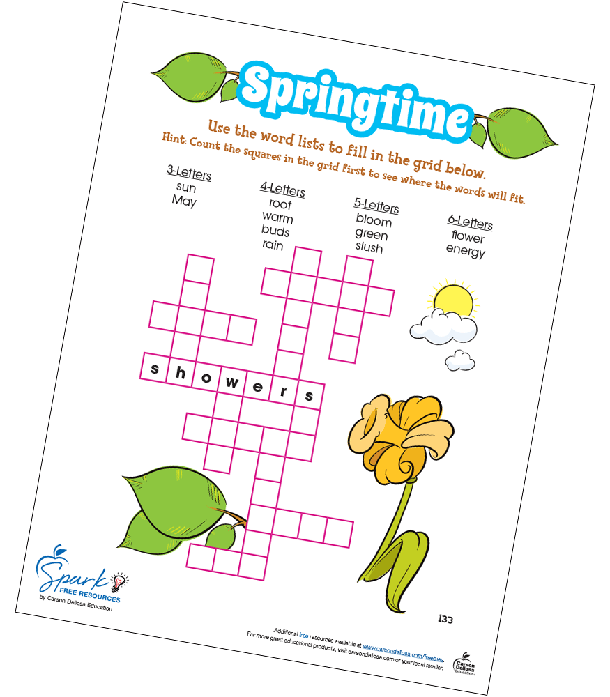 Spring Crossword Printable