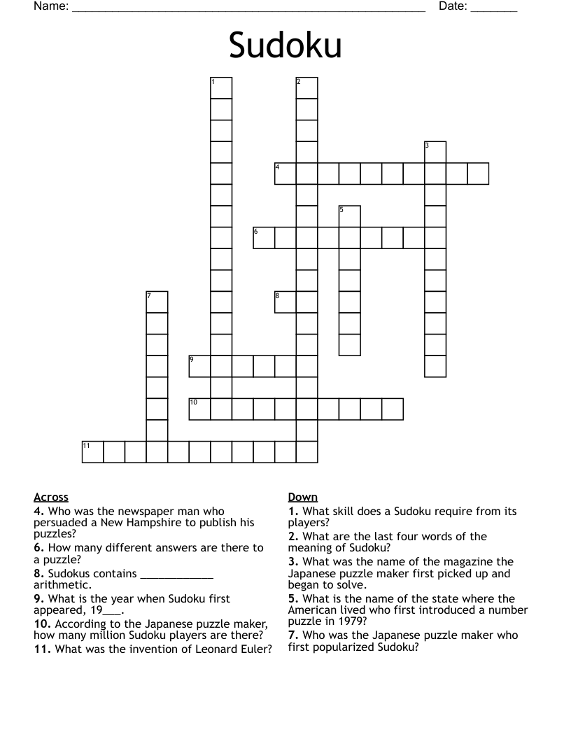Sudoku Crossword WordMint Sudoku Crossword WordMint
