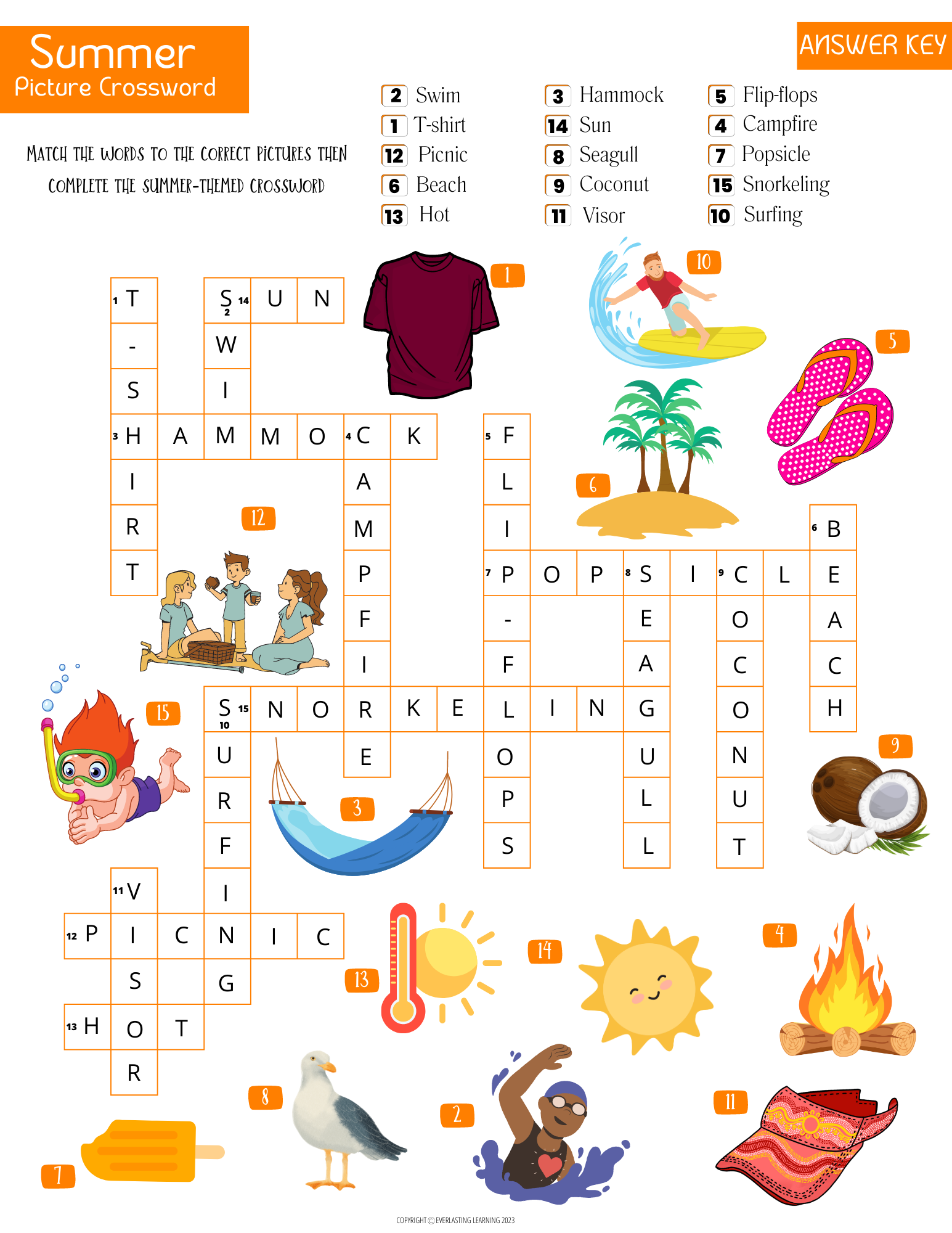 Printable Summer Crossword Puzzles Printable Summer Crossword Puzzles