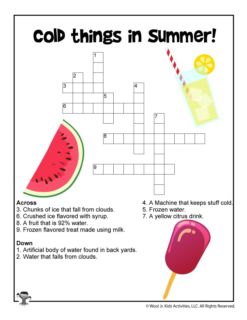 Summer Word Puzzles Printable