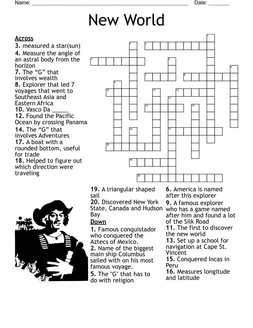The Age Of Exploration Crossword WordMint The Age Of Exploration Crossword WordMint