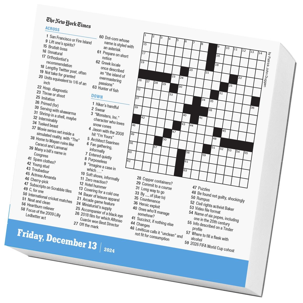 The New York Times Daily Crossword Page A Day Calendar 2024 By Workman Calendars Will Shortz Zenith Bookstore