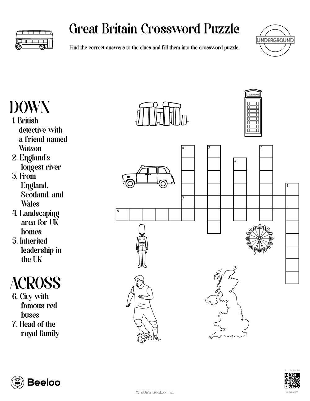 United Kingdom themed Crossword Puzzles Beeloo Printable Crafts And Activities For Kids United Kingdom themed Crossword Puzzles Beeloo Printable Crafts And Activities For Kids
