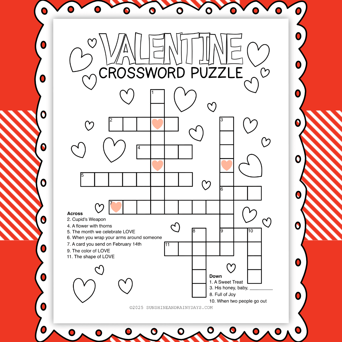 Crossword Puzzle Valentine's Day Printable Crossword Puzzle Valentine's Day Printable