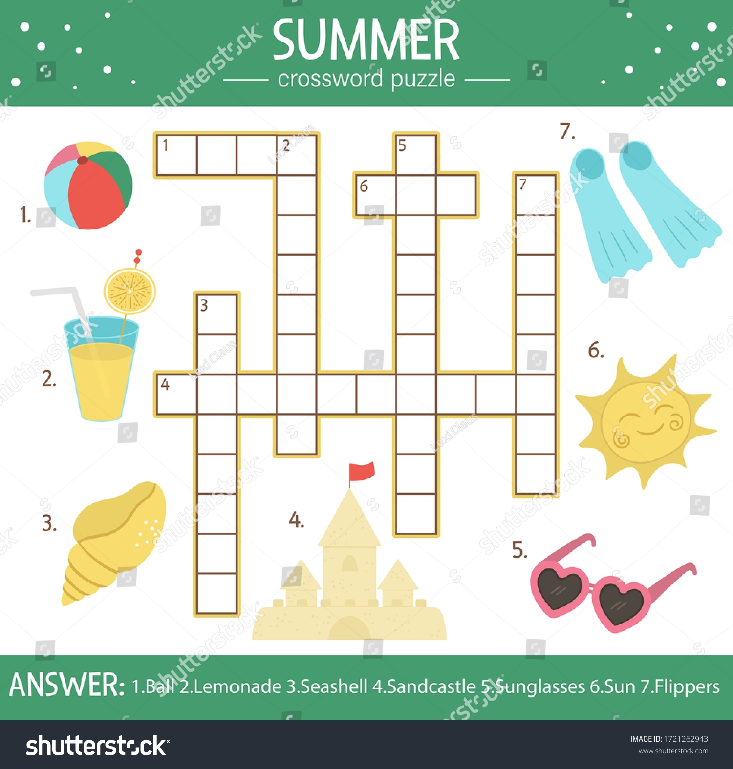 Free Kids Summer Crossword Puzzles Printable