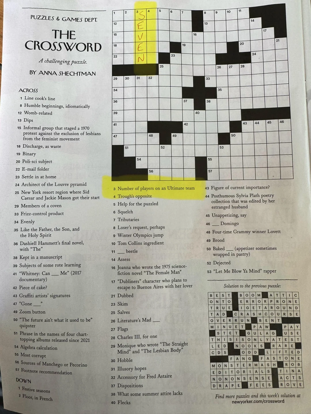 Printable Crossword Puzzles New Yorker Printable Crossword Puzzles New Yorker