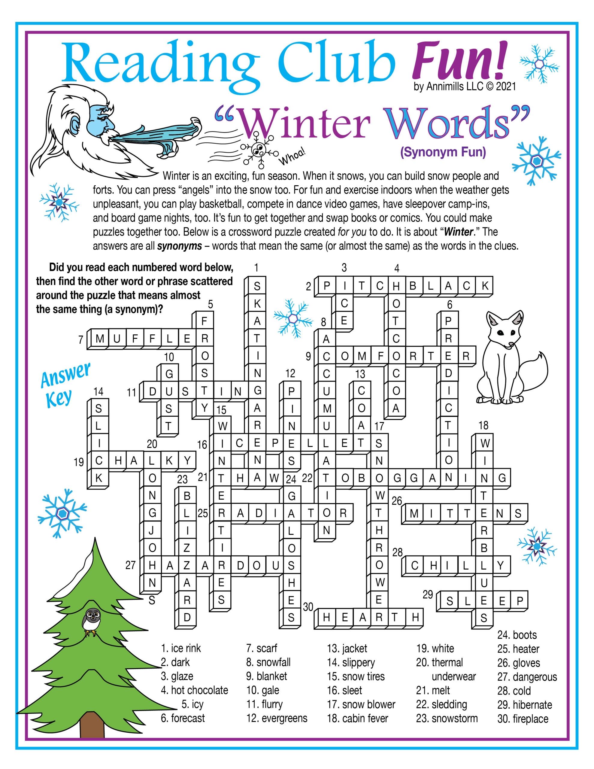 Winter Vocabulary Synonyms Printable Crossword Puzzle U0026 Word Search Made By Teachers Winter Vocabulary Synonyms Printable Crossword Puzzle U0026 Word Search Made By Teachers