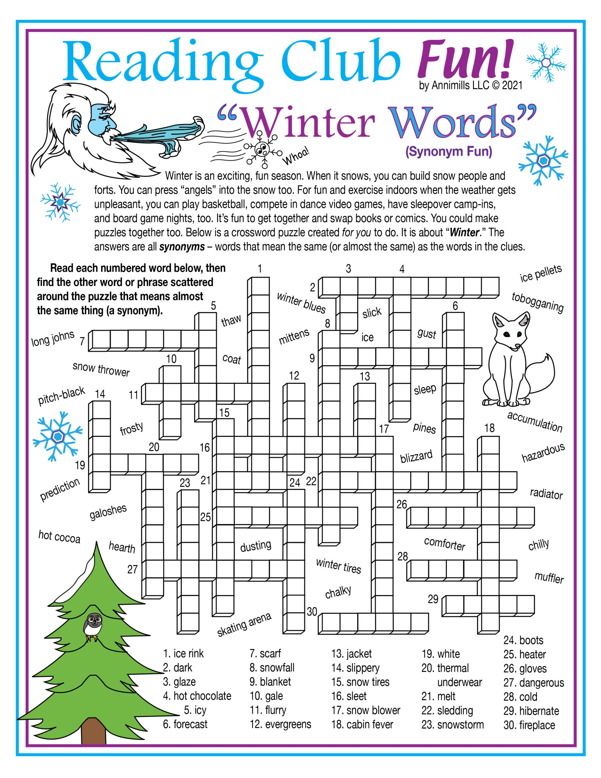 4th Grade Crossword Puzzles Printable
