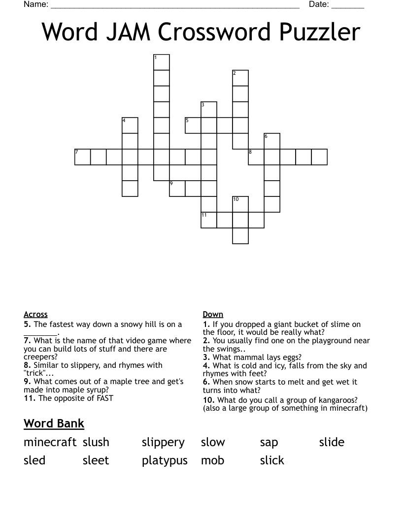 Crossword Puzzle Crossword Jam