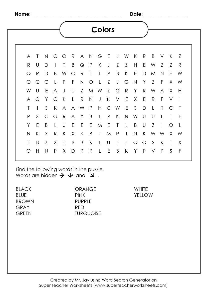 Crossword Search Puzzles Printable