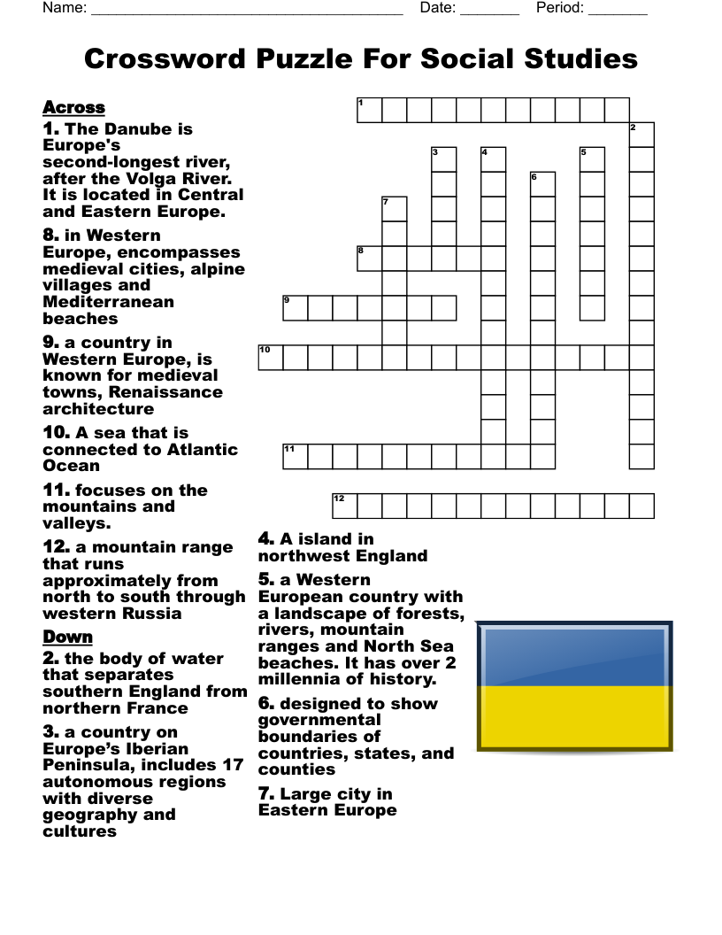 World Geography Crossword Puzzles Printable World Geography Crossword Puzzles Printable