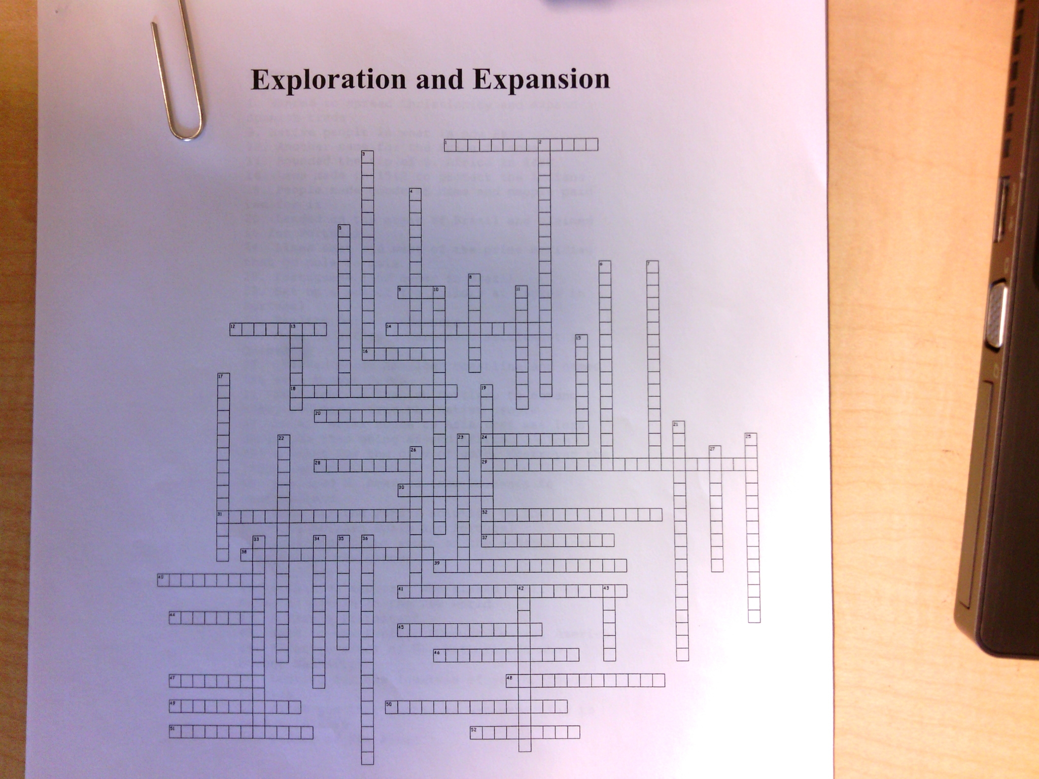 Crossword Puzzle The Age Of Exploration Crossword Puzzle The Age Of Exploration