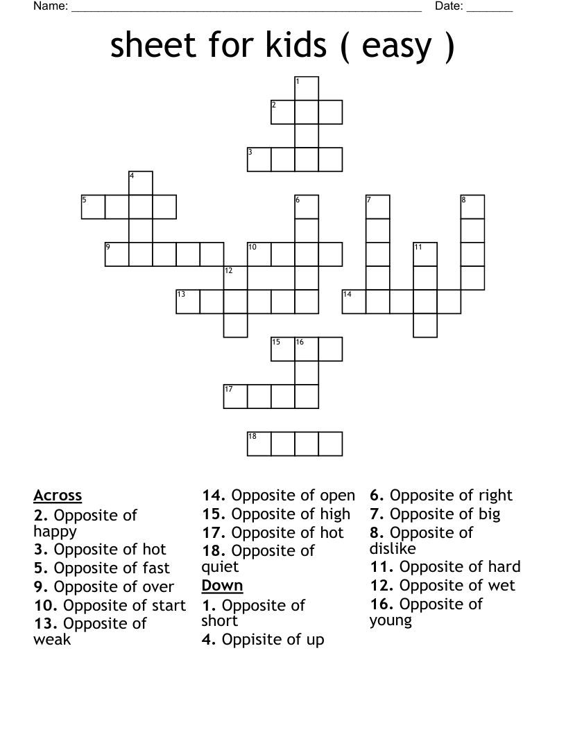 WRITE THE OPPOSITE Crossword WordMint