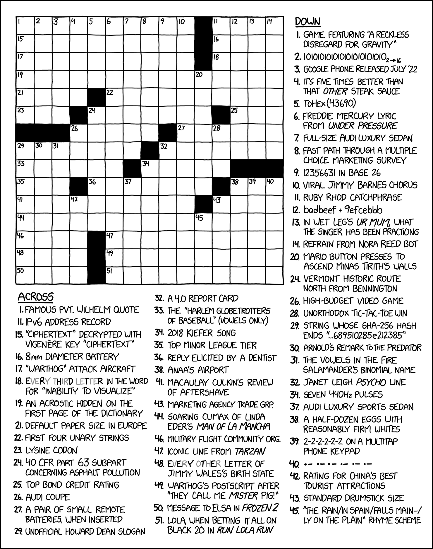 XKCD Crossword Puzzle Is It Solvable Or Just A Joke R puzzles XKCD Crossword Puzzle Is It Solvable Or Just A Joke R puzzles