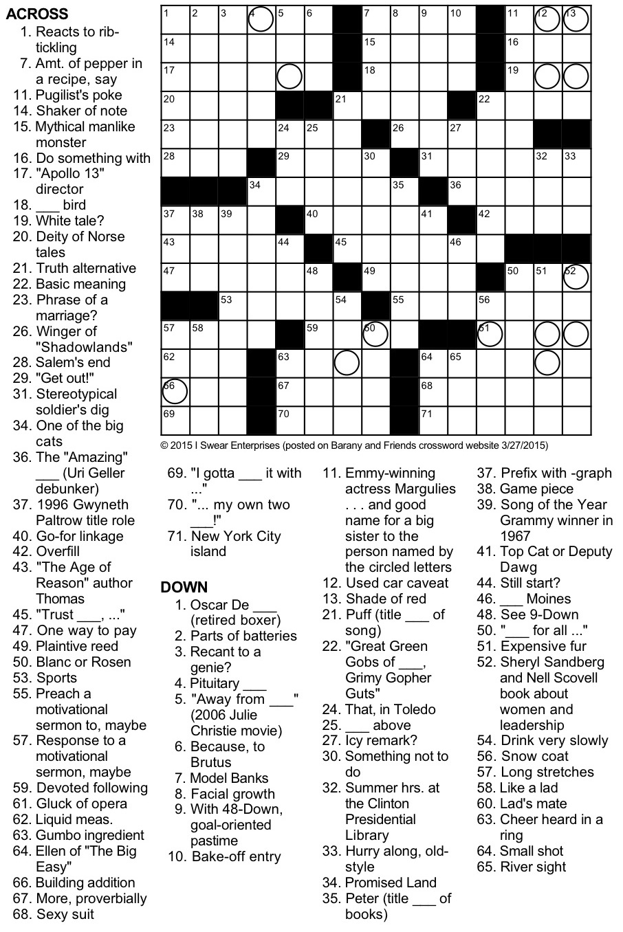 Crossword Puzzle Mystery Crossword Puzzle Mystery